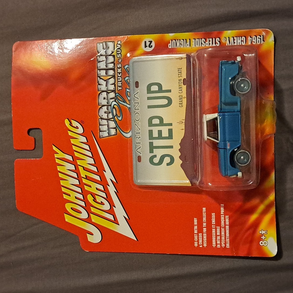 Johnny Lightning 1964 Chevy Stepside Pickup, NWT Collectors 1/64 Die Cast BLUE